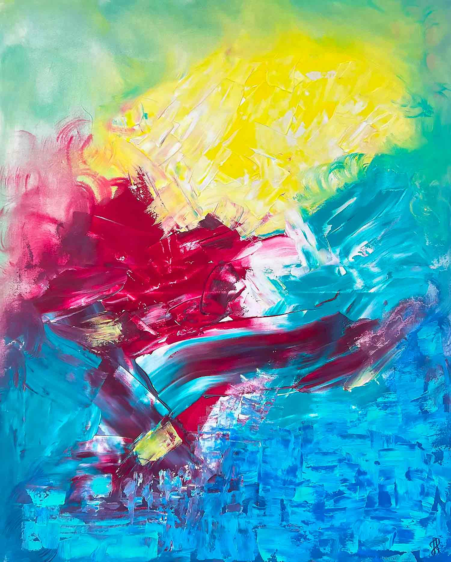 Jacqueline Poitevin, Eclats de joie, peinture - Galerie de vente et d’achat d’art contemporain en ligne Artalistic