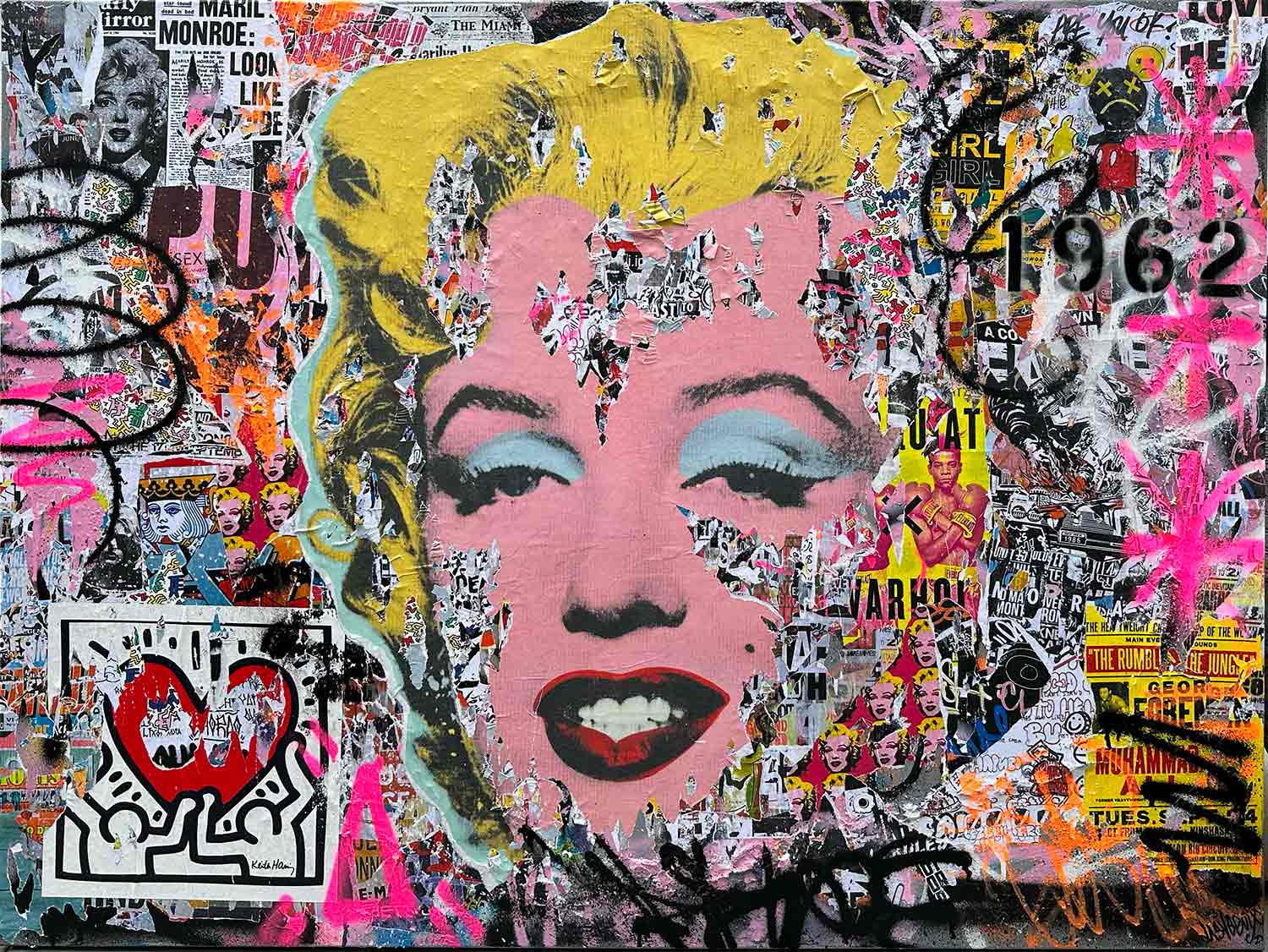 Lasveguix, Warhol Pop Girl 1962, peinture - Galerie de vente et d’achat d’art contemporain en ligne Artalistic