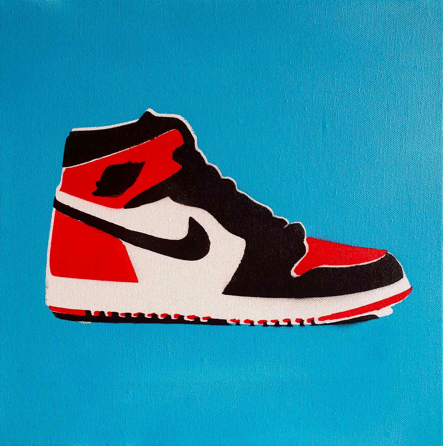 Oeuvre d art contemporain Technique mixte Air Jordan sneaker PyB