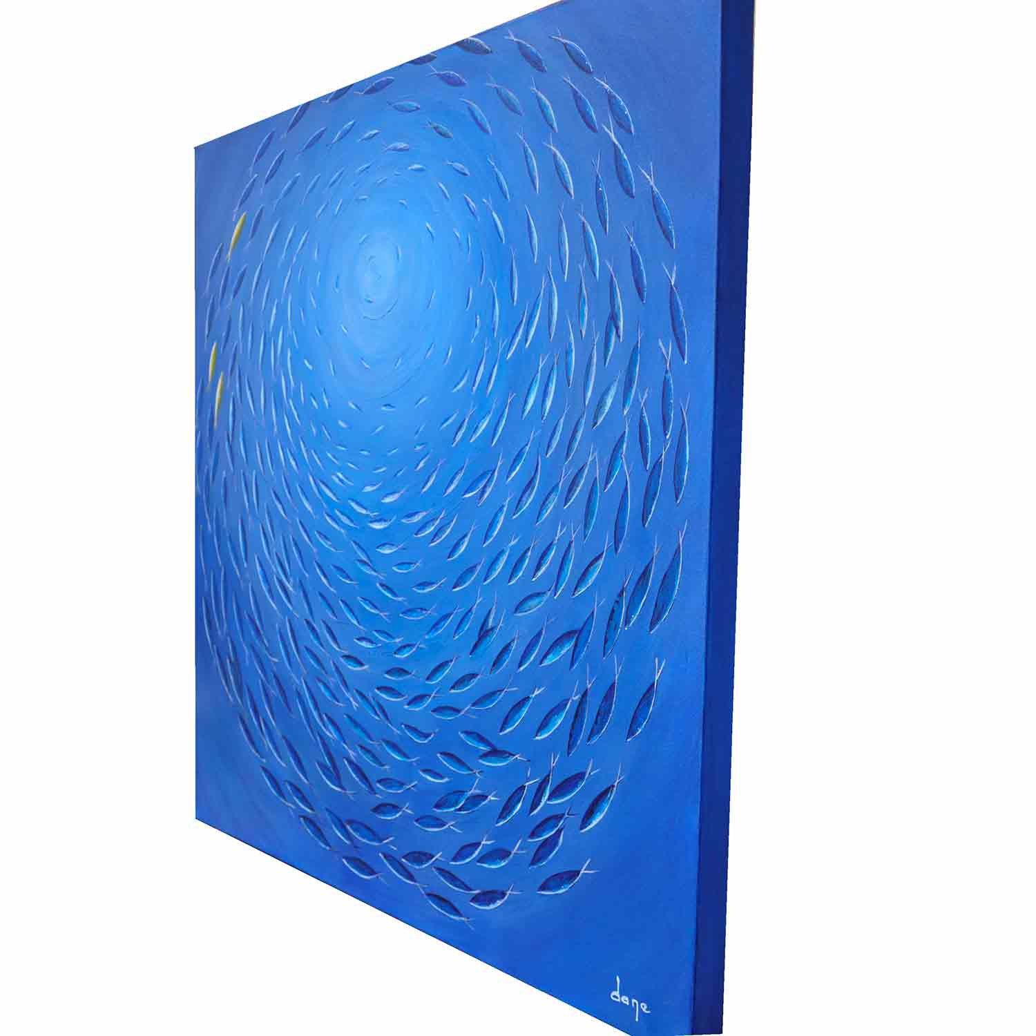 Dany Soyer, Les 3 petits poissons jaunes, peinture - Galerie de vente et d’achat d’art contemporain en ligne Artalistic