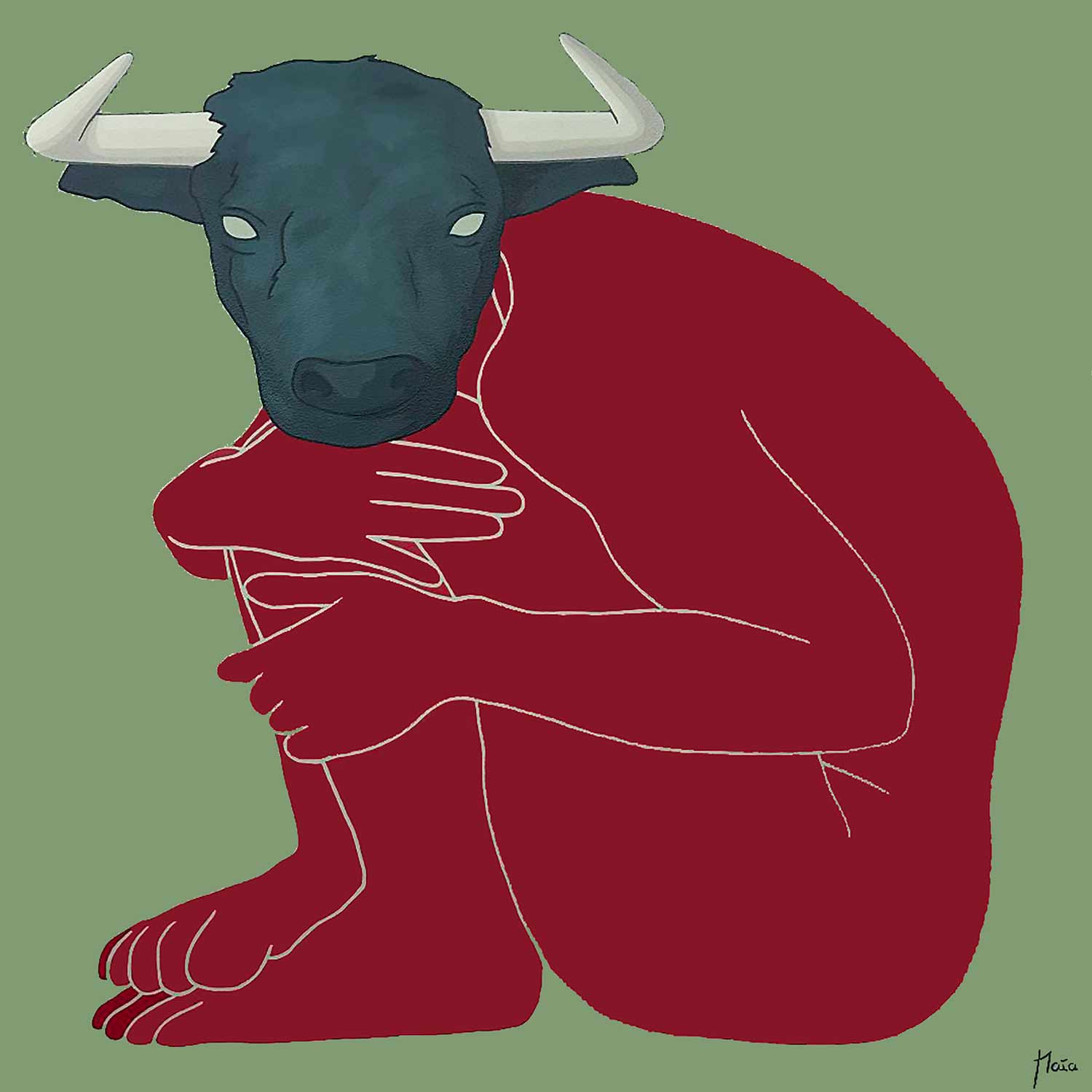 Maïa Gombault, Minotaure, peinture - Galerie de vente et d’achat d’art contemporain en ligne Artalistic