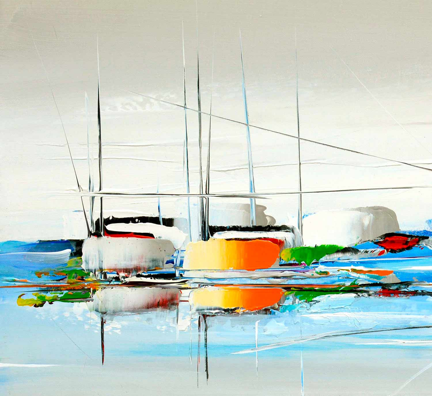 Peinture a l'Huile Bateau Abstrait