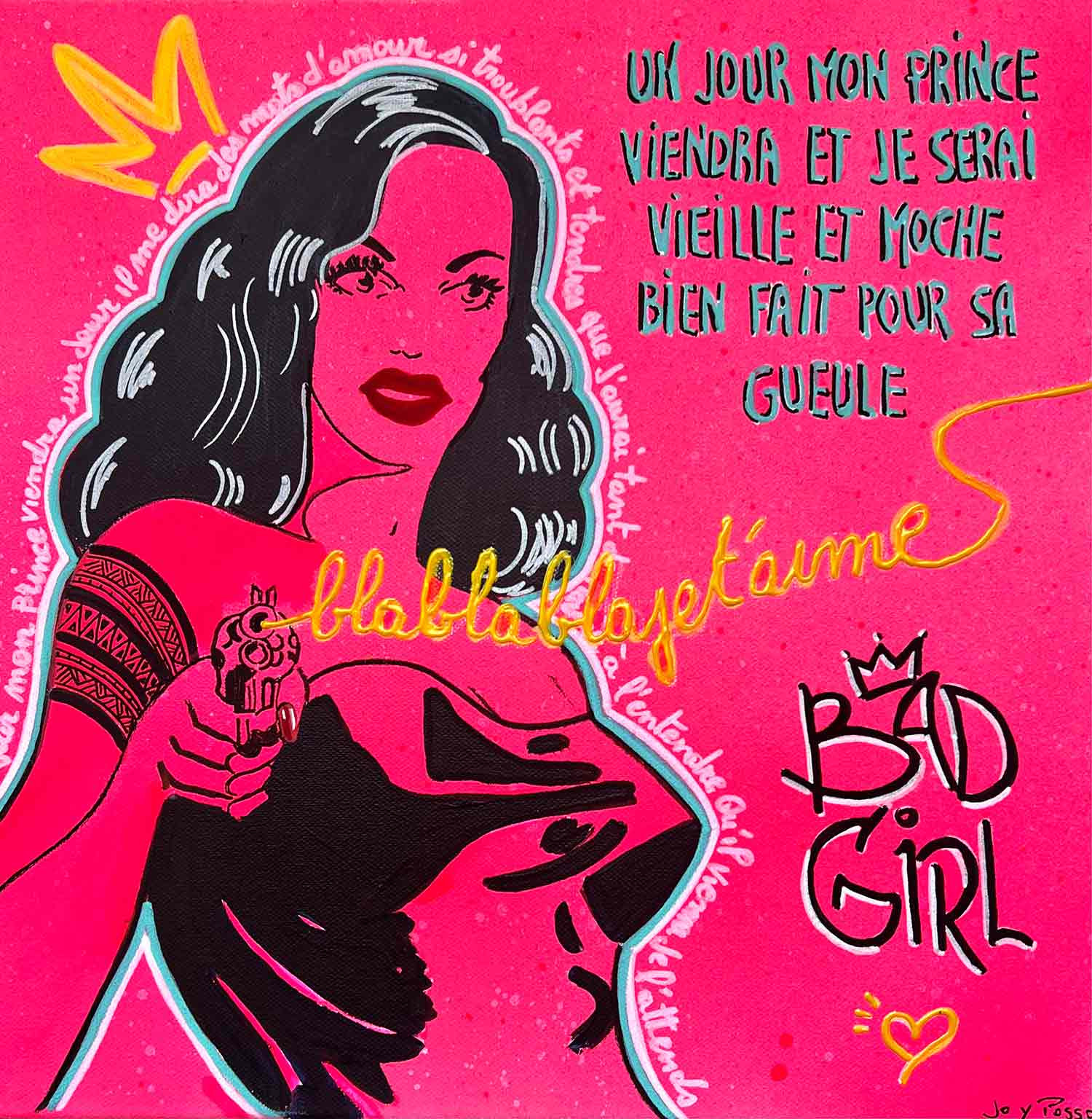 Jo y Posso, Mon prince, peinture - Galerie de vente et d’achat d’art contemporain en ligne Artalistic