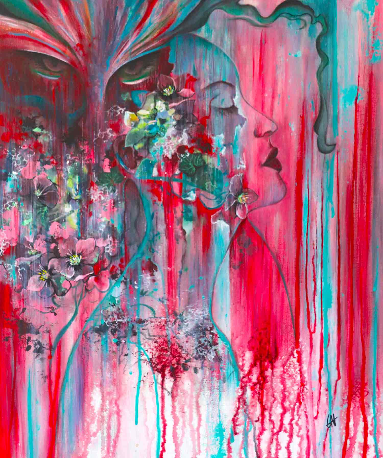 Carmin Cuivré, Mon mental ce tyran, peinture - Galerie de vente et d’achat d’art contemporain en ligne Artalistic