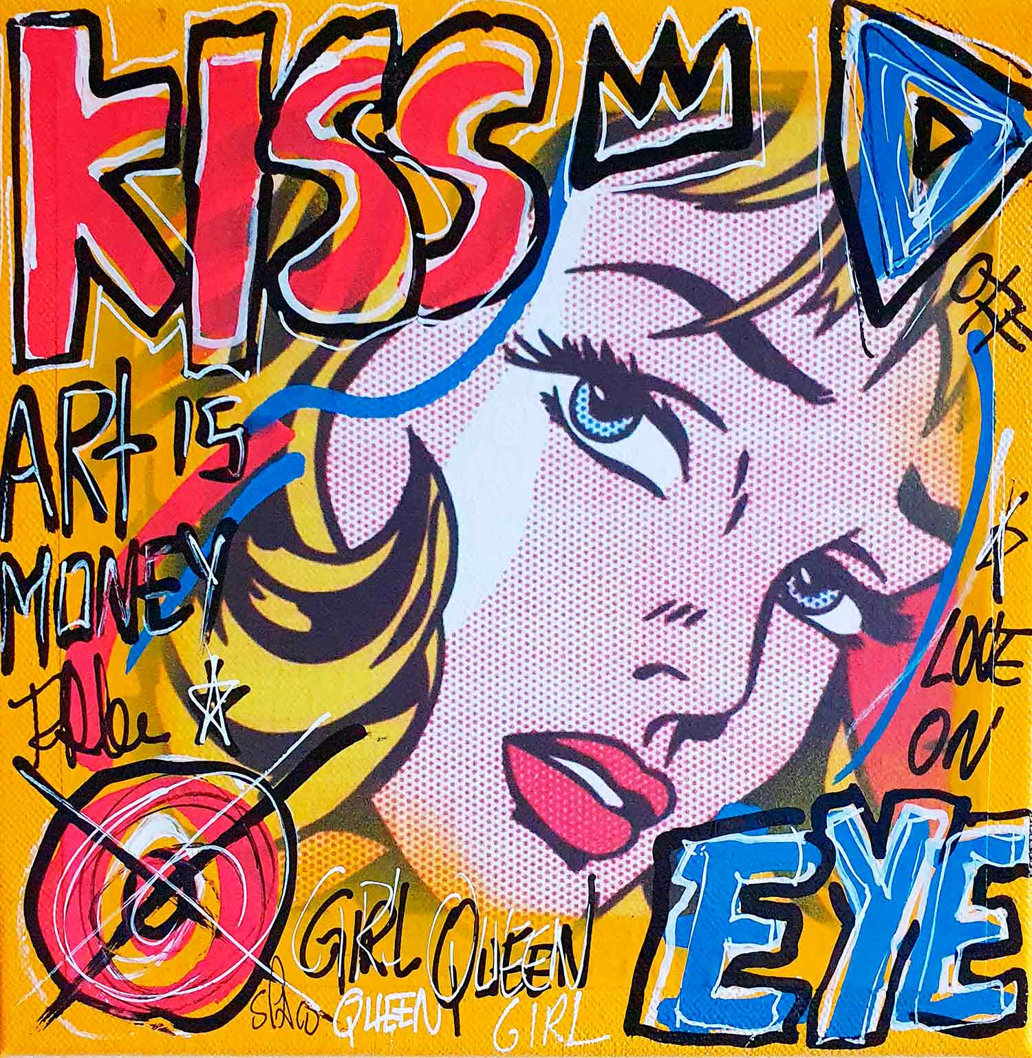 Spaco, Kiss Eye Lichtenstein, peinture - Galerie de vente et d’achat d’art contemporain en ligne Artalistic