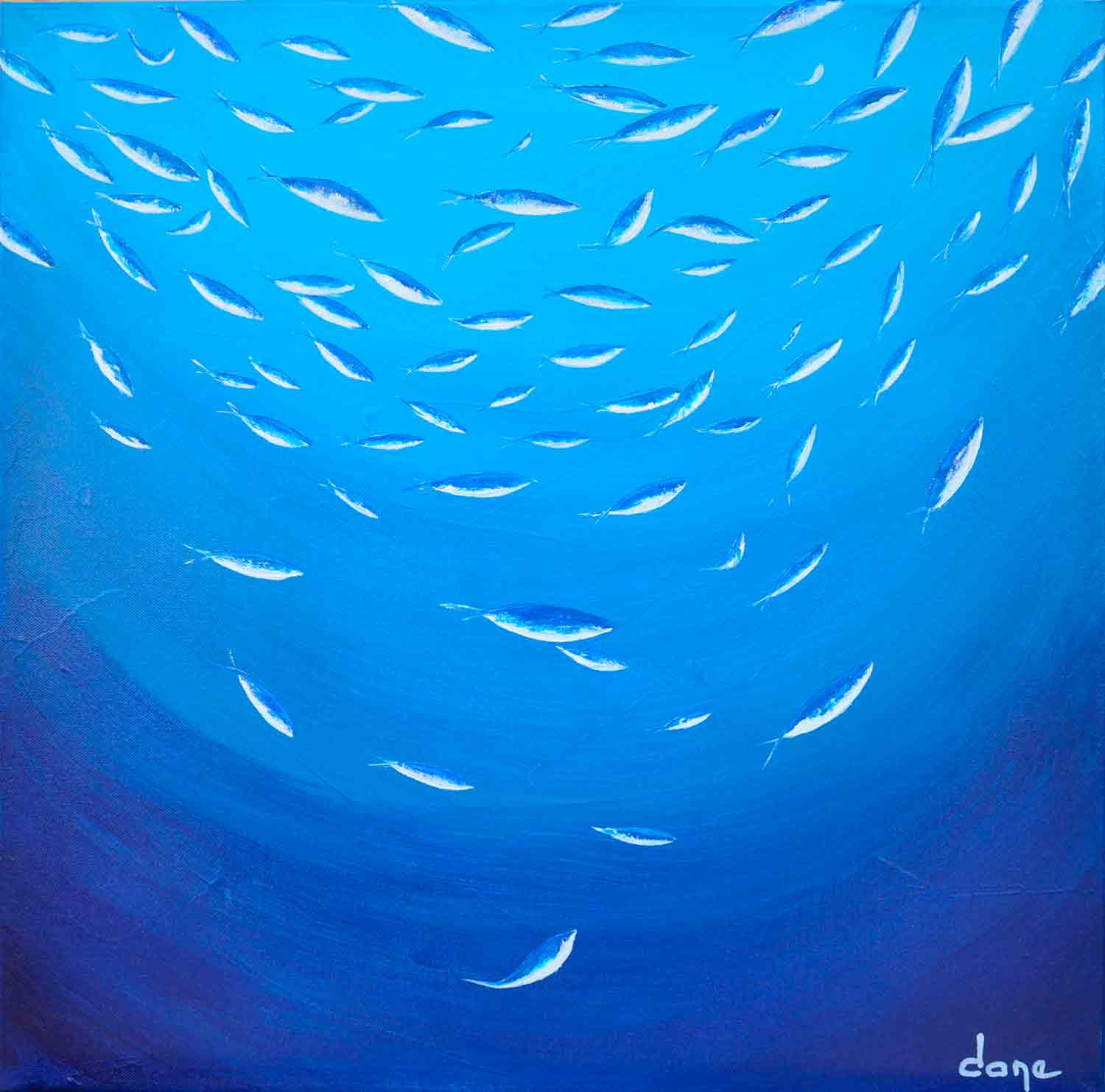 Dany Soyer, Les sardines, peinture - Galerie de vente et d’achat d’art contemporain en ligne Artalistic