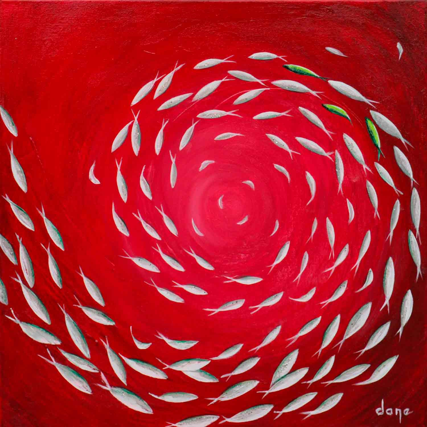 Dany Soyer, Red fish, peinture - Galerie de vente et d’achat d’art contemporain en ligne Artalistic