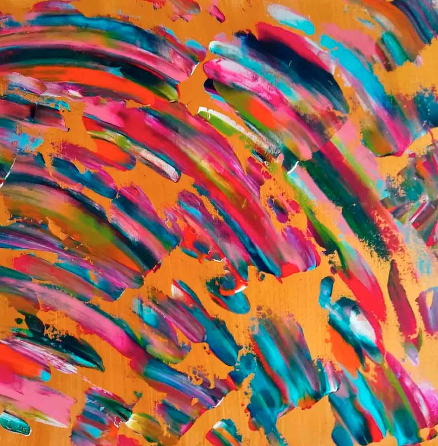 Emilie Lainé, Dansons sous la pluie, peinture - Galerie de vente et d’achat d’art contemporain en ligne Artalistic