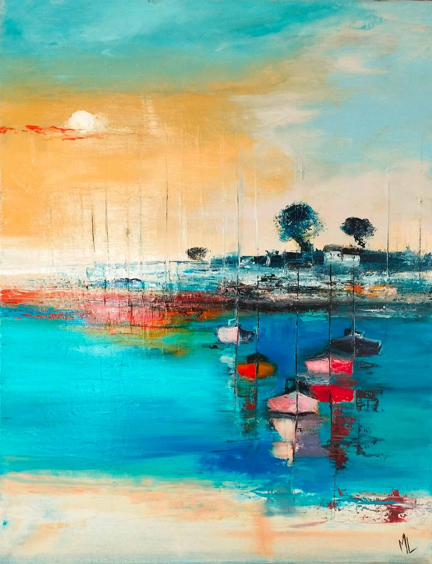 Marie-Line Robert, Bateaux, peinture - Galerie de vente et d’achat d’art contemporain en ligne Artalistic