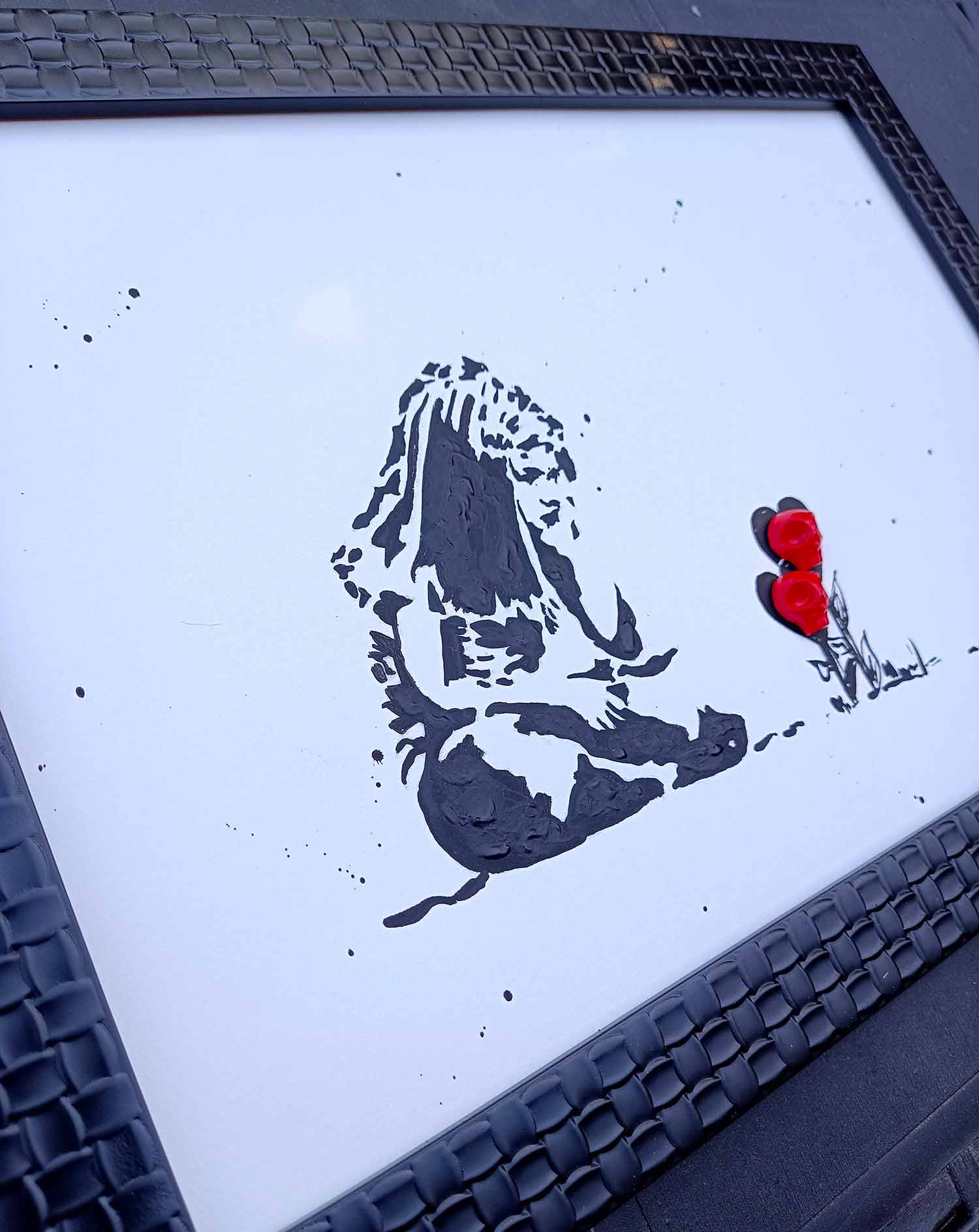 VL, Fille aux fleurs heart skull, peinture - Galerie de vente et d’achat d’art contemporain en ligne Artalistic
