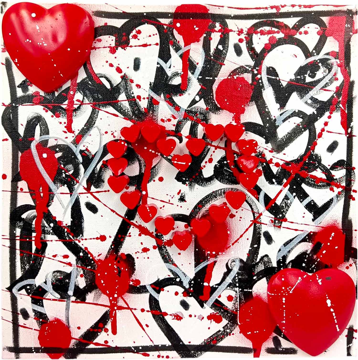 He-Art, Heart 3D 2, peinture - Galerie de vente et d’achat d’art contemporain en ligne Artalistic