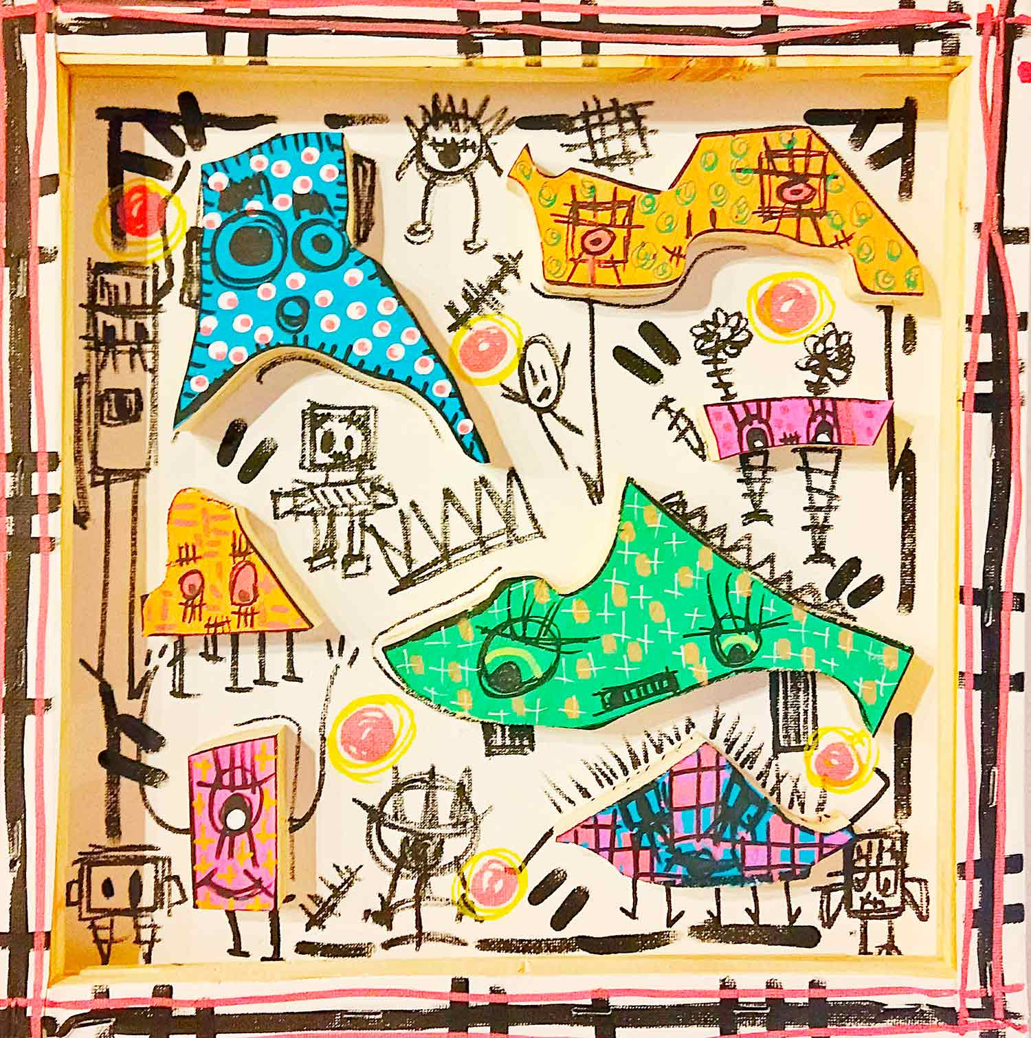VHE, Bonh'om Bidules, peinture - Galerie de vente et d’achat d’art contemporain en ligne Artalistic