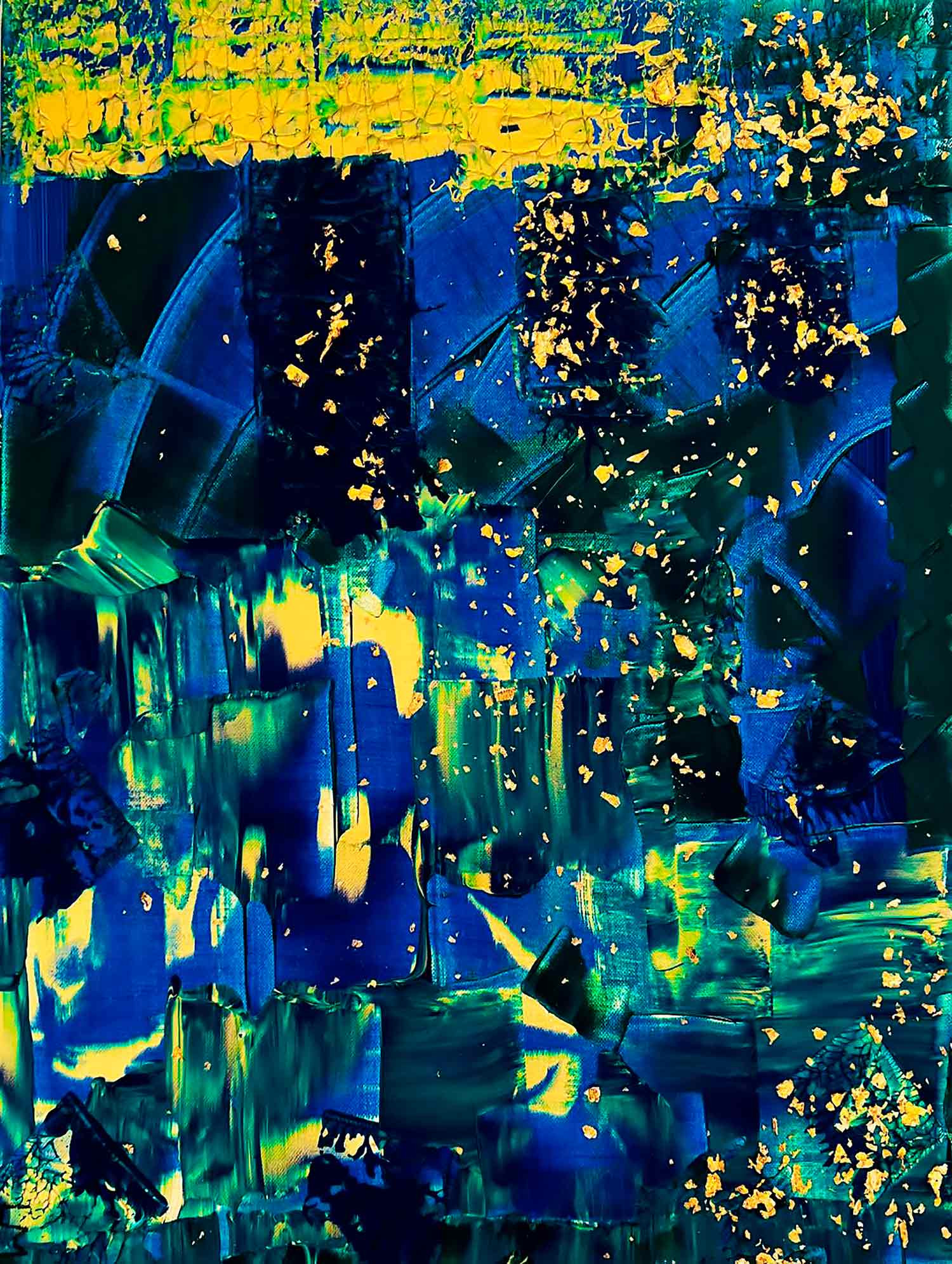 Laetitia Mouzay, Pluie d'étoiles, peinture - Galerie de vente et d’achat d’art contemporain en ligne Artalistic