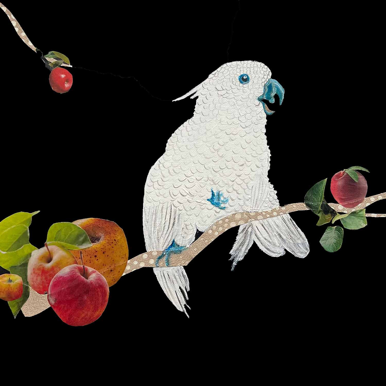 Marie-Laure Hamard, Le perroquet gourmand, peinture - Galerie de vente et d’achat d’art contemporain en ligne Artalistic