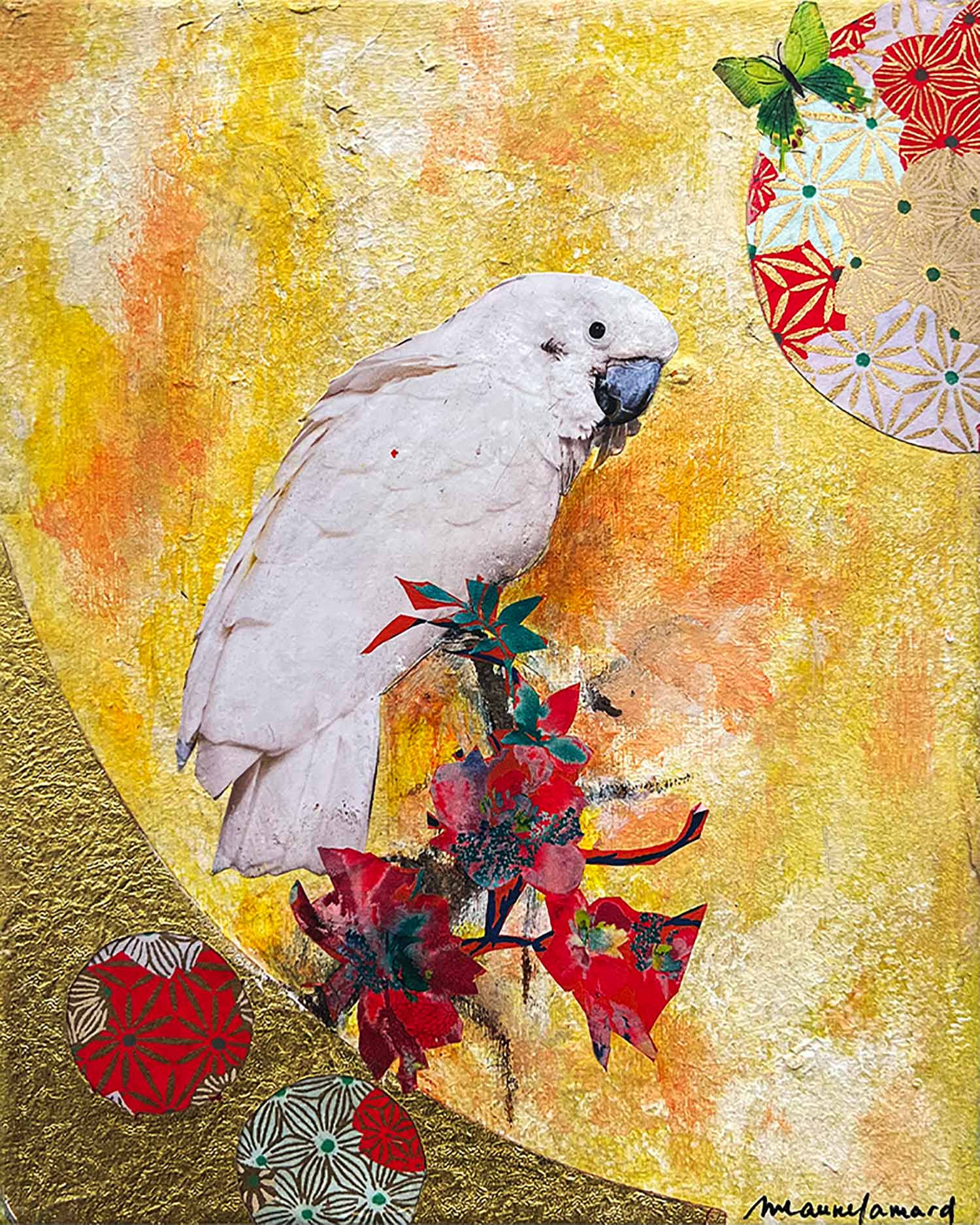 Marie-Laure Hamard, Le perroquet jaune, peinture - Galerie de vente et d’achat d’art contemporain en ligne Artalistic
