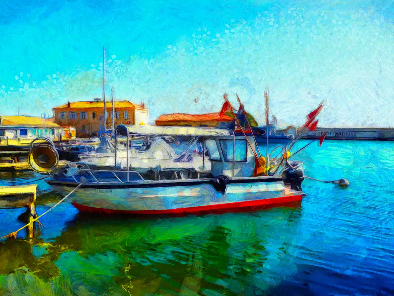 Jean-Louis Bouzou, Bateau de pêche, photo - Galerie de vente et d’achat d’art contemporain en ligne Artalistic