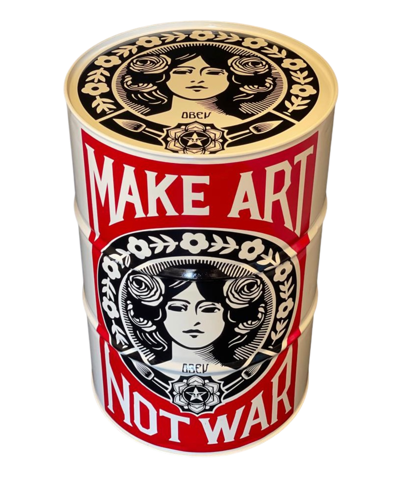 Guillaume Anthony, Baril tribute to Obey, sculpture - Galerie de vente et d’achat d’art contemporain en ligne Artalistic
