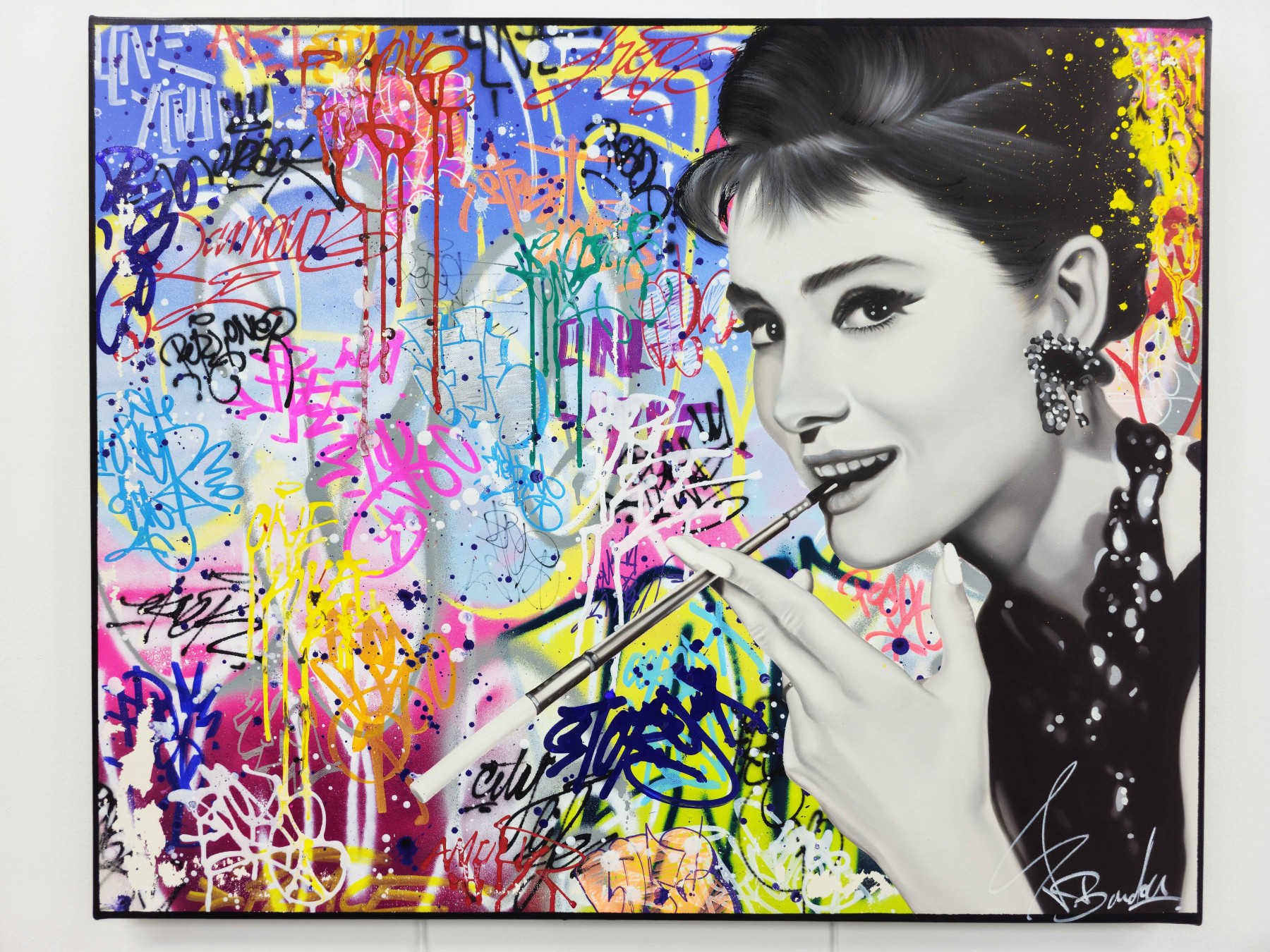 Vincent Bardou, Audrey Hepburn, peinture - Galerie de vente et d’achat d’art contemporain en ligne Artalistic