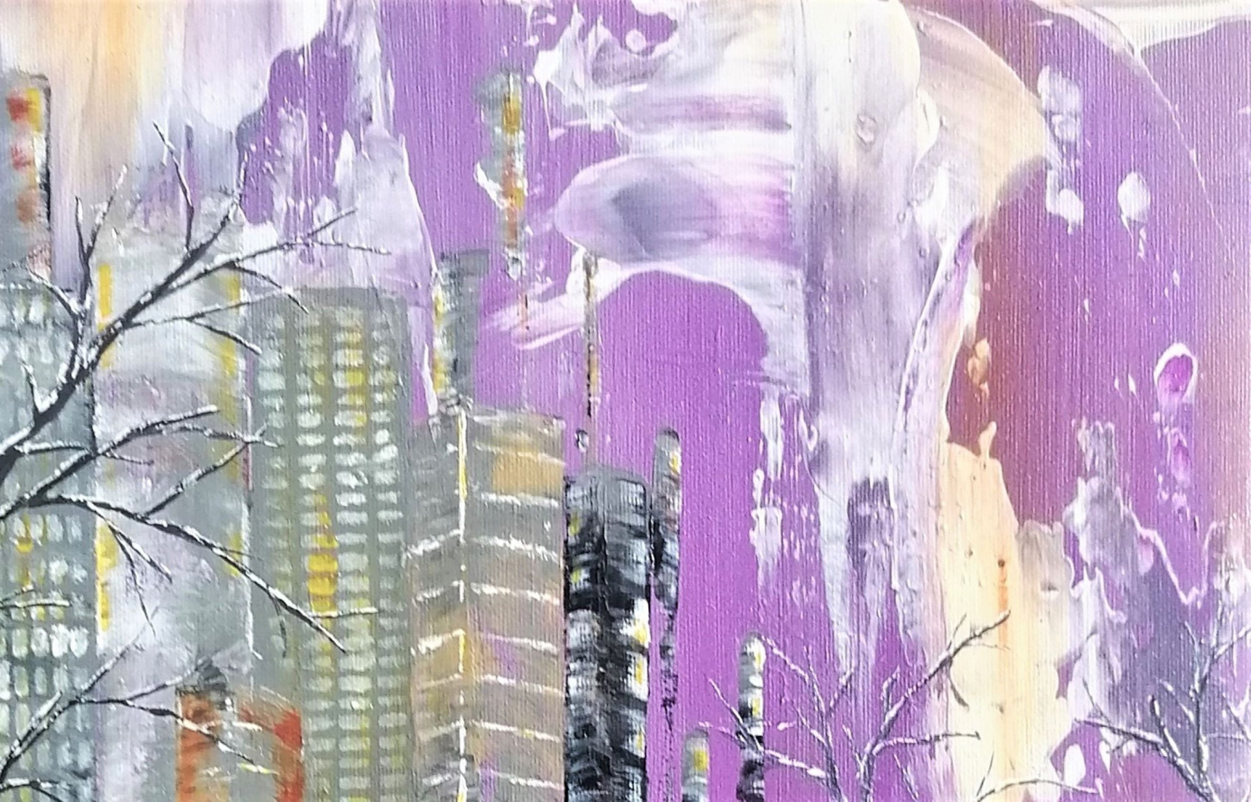 Anne Robin, Purple, peinture - Galerie de vente et d’achat d’art contemporain en ligne Artalistic