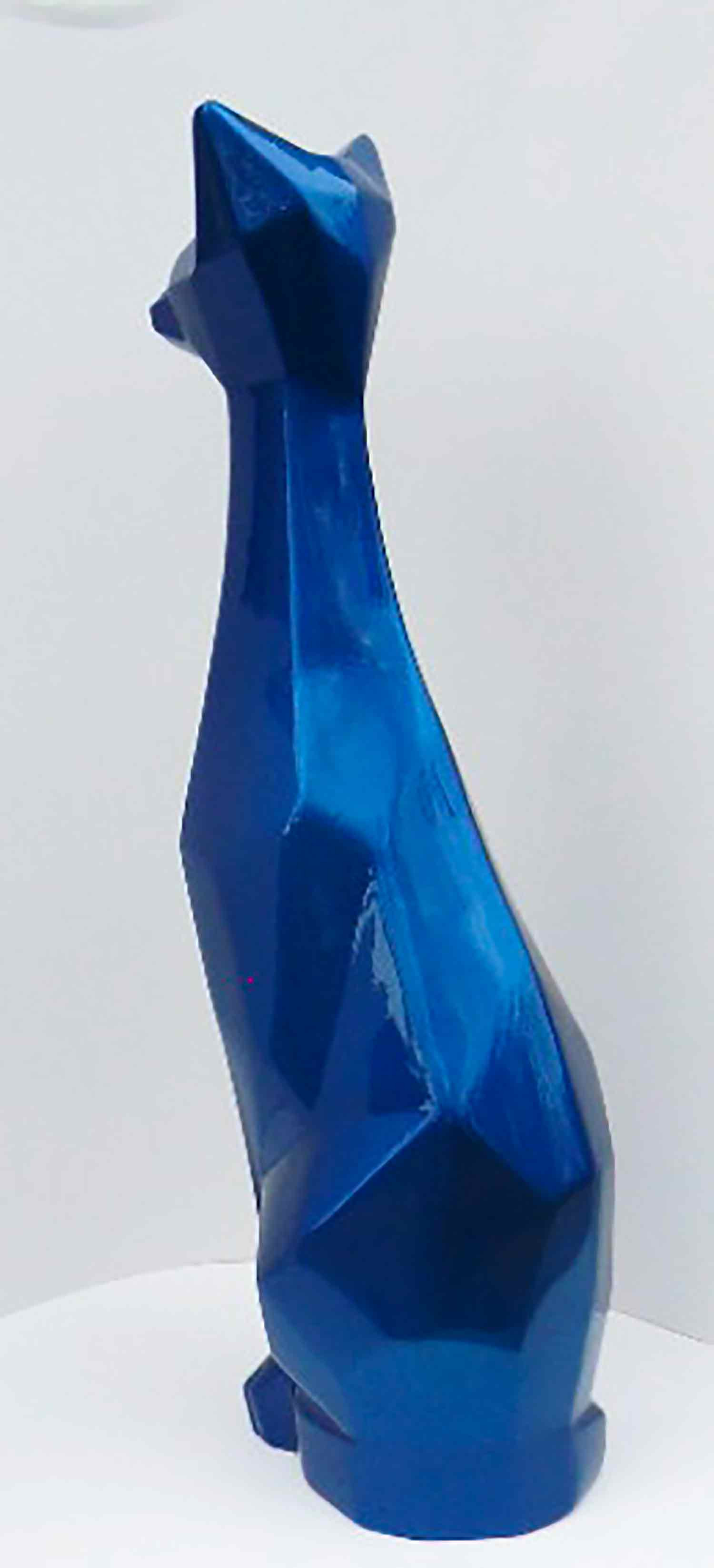 Christian Choquet, Grand chat bleu, sculpture - Galerie de vente et d’achat d’art contemporain en ligne Artalistic