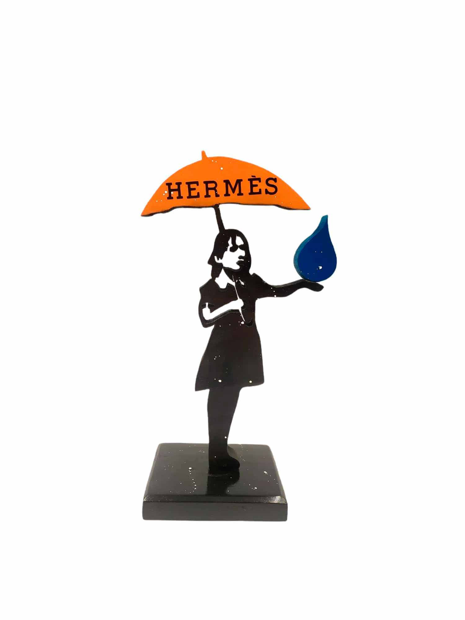 Ravi, Fille au parapluie Hermes, sculpture - Galerie de vente et d’achat d’art contemporain en ligne Artalistic