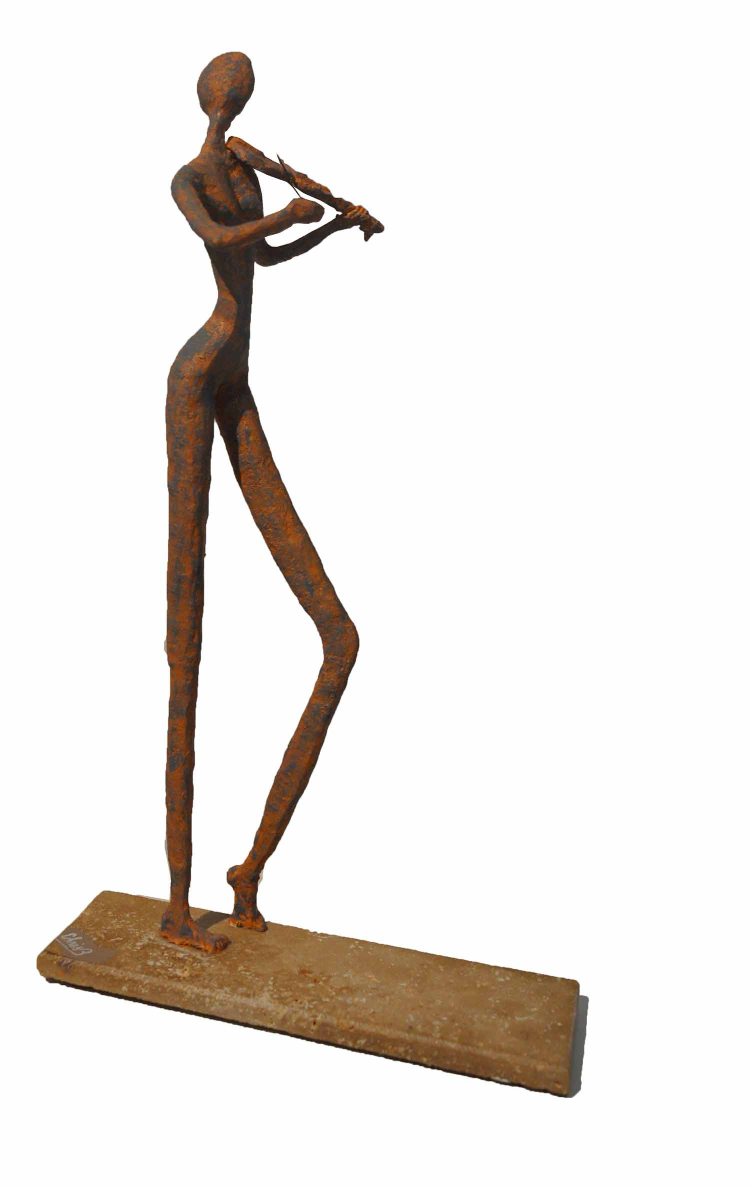 ChrisB, Montmartre au violon, sculpture - Galerie de vente et d’achat d’art contemporain en ligne Artalistic