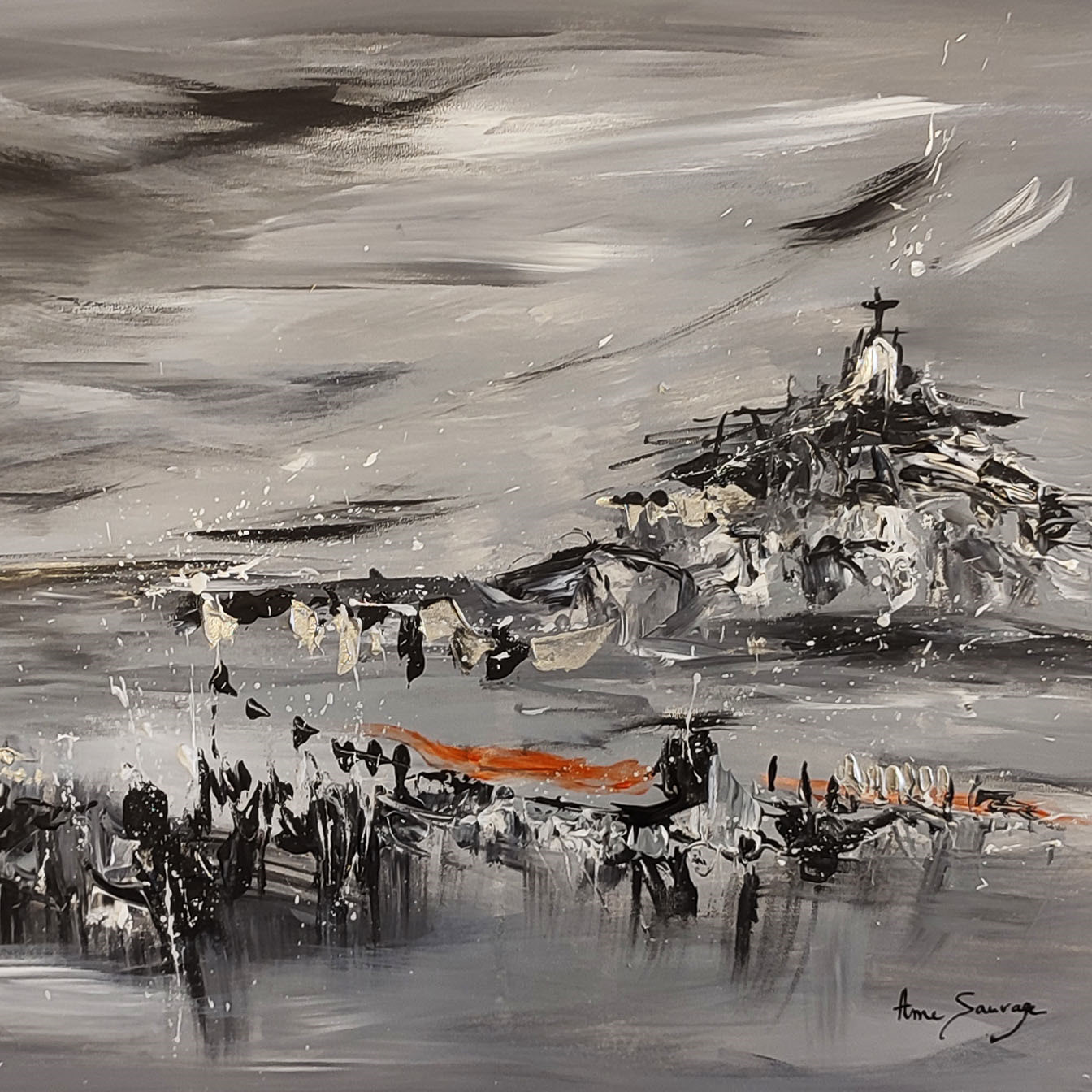 Âme Sauvage, La Croix au sommet, peinture - Galerie de vente et d’achat d’art contemporain en ligne Artalistic
