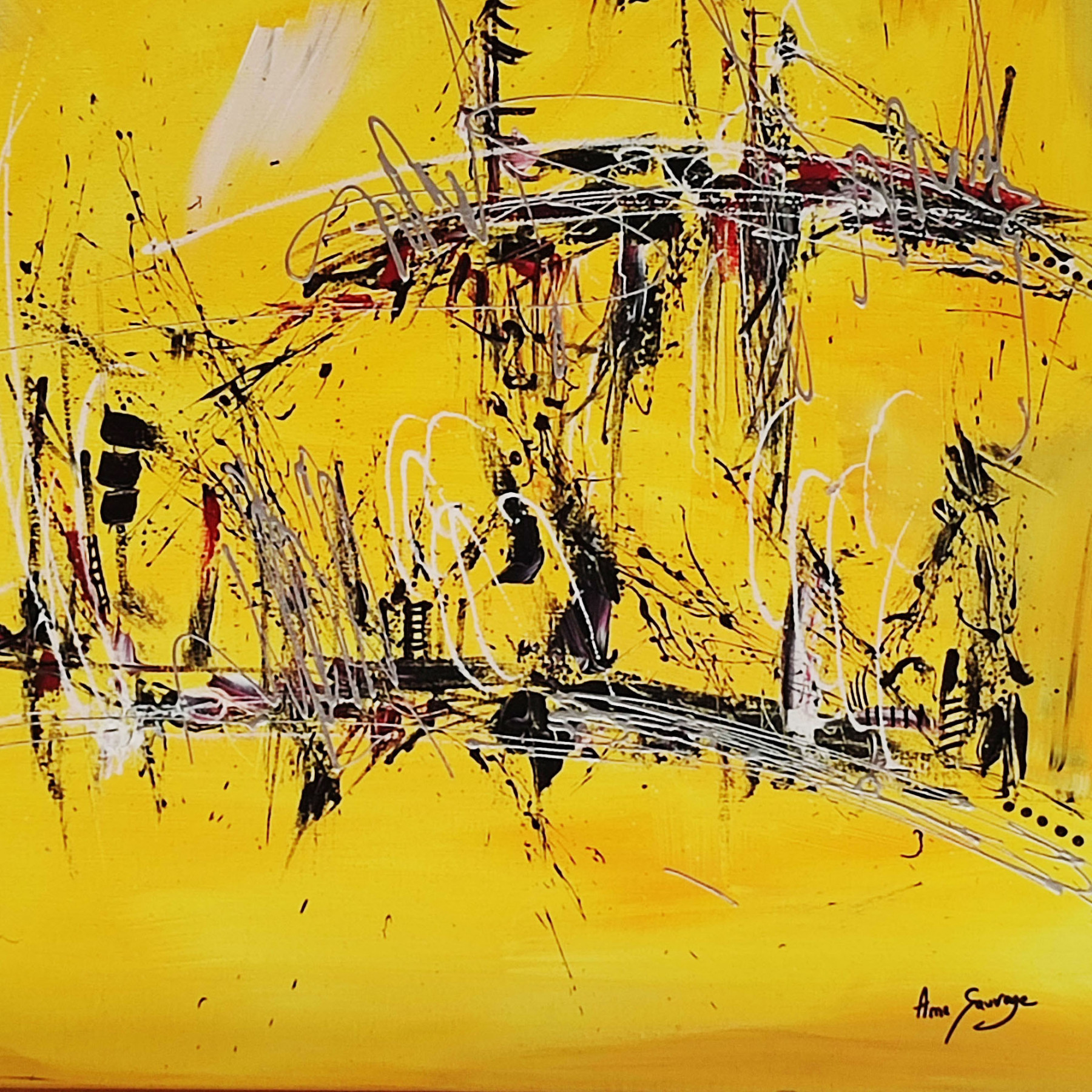 Âme Sauvage, Sous le pont, peinture - Galerie de vente et d’achat d’art contemporain en ligne Artalistic