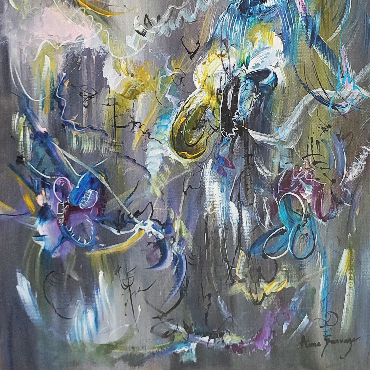 Âme Sauvage, Joie des papillons, peinture - Galerie de vente et d’achat d’art contemporain en ligne Artalistic