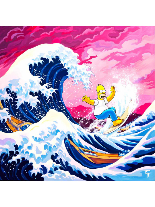 Homer Simpson : Surfer des Vagues Japonaises