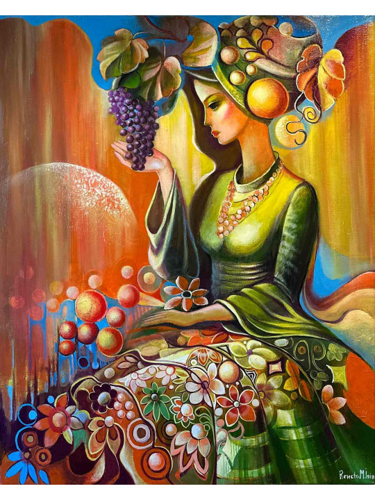 Woman with Grapes