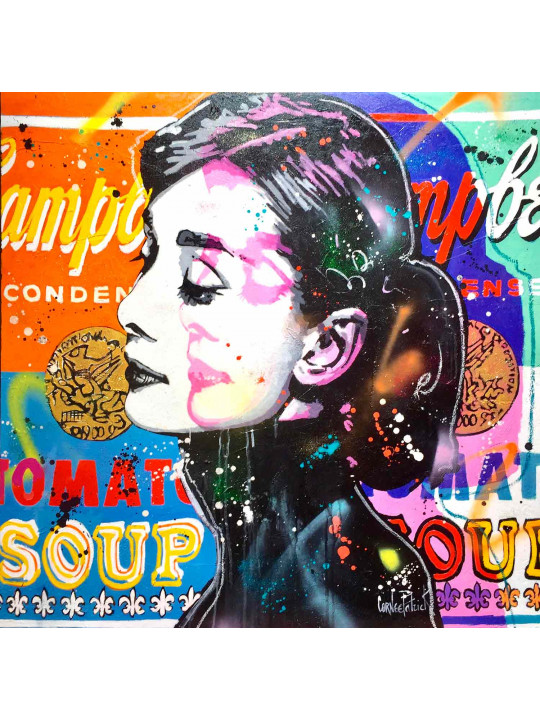Audrey Hepburn likes Campbell's soup and Andy Warhol