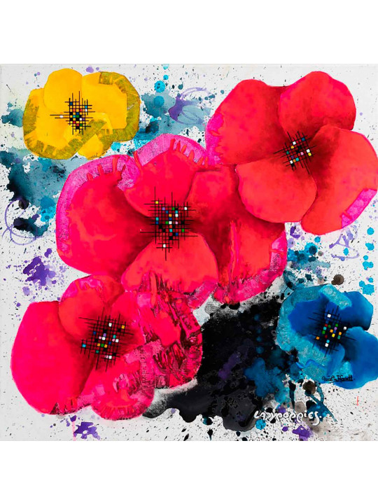 Rainbow poppies flowers - série Fleurs, Pavots, tags et Graffitis