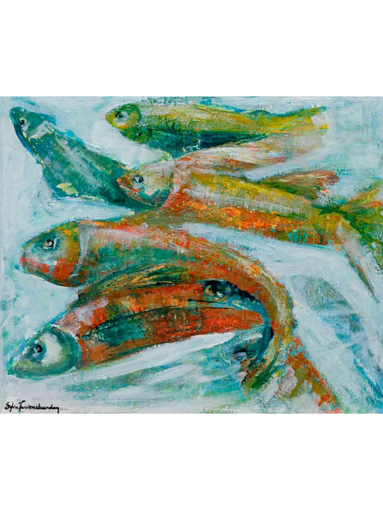 La mêlée orange - série Mer et poissons