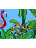 Pascal Poutchnine, Flamant rose au paradis, peinture - Galerie de vente et d’achat d’art contemporain en ligne Artalistic