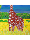 Pascal Poutchnine, En peignant la girafe, peinture - Galerie de vente et d’achat d’art contemporain en ligne Artalistic