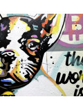 Patrick Cornée, My French Bulldog loves Rolex and Bitcoins, peinture - Galerie de vente et d’achat d’art contemporain en ligne Artalistic