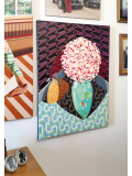 Federico Cortese, A moth behind the flowers, peinture - Galerie de vente et d’achat d’art contemporain en ligne Artalistic