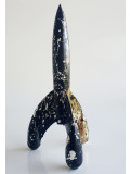 Spaco, fusée tintin gold, sculpture - Galerie de vente et d’achat d’art contemporain en ligne Artalistic