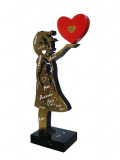 Ravi, Banksy wood bonheur gold, sculpture - Galerie de vente et d’achat d’art contemporain en ligne Artalistic