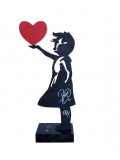 Ravi, Banksy wood bonheur love, sculpture - Galerie de vente et d’achat d’art contemporain en ligne Artalistic