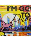 Pauline Cornée, Pink Panther in Dubai, peinture - Galerie de vente et d’achat d’art contemporain en ligne Artalistic