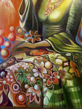Renata Isin, Woman with grapes, painting - Artalistic online contemporary art buying and selling gallery