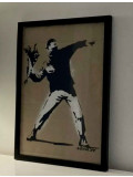 Banksy, Le lanceur de fleur, dessin - Galerie de vente et d’achat d’art contemporain en ligne Artalistic