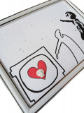 VL, Lineas and Banksy girl, dessin - Galerie de vente et d’achat d’art contemporain en ligne Artalistic