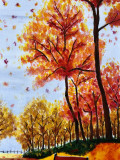 Françoise Augustine, sentier d'automne, peinture - Galerie de vente et d’achat d’art contemporain en ligne Artalistic