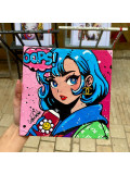 Pauline Cornée, Geek girl and cute flower, peinture - Galerie de vente et d’achat d’art contemporain en ligne Artalistic