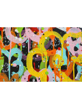 Isabelle Pelletane, Pop flowers black, peinture - Galerie de vente et d’achat d’art contemporain en ligne Artalistic