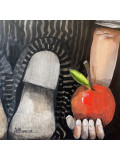 Alain Rouschmeyer, La pomme fugueuse, peinture - Galerie de vente et d’achat d’art contemporain en ligne Artalistic
