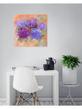 Martine Grégoire, Harmonie d’hortensias violets, peinture - Galerie de vente et d’achat d’art contemporain en ligne Artalistic